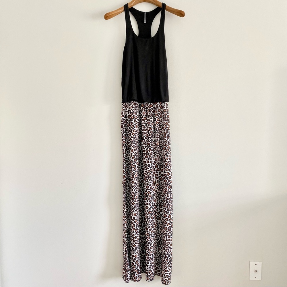 Victoria’s Secret Black Racerback Leopard Print Maxi Dress Size XS